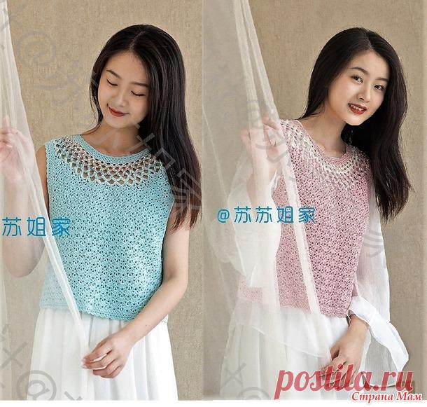 Ажурные топики с круглой кокеткой. - Все в ажуре... (вязание крючком) - Страна Мам