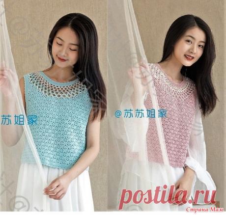 Ажурные топики с круглой кокеткой. - Все в ажуре... (вязание крючком) - Страна Мам