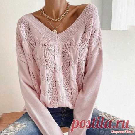 Пуловер с комбинацией жгутов и резинки - Вязание - Страна Мам