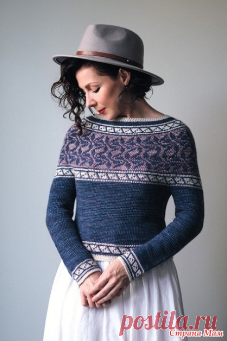 Джемпер крючком. Dreamscape Colorwork Pullover (Сказочный пейзаж) Dreamscape - вещь для тех, кто давно мечтал о современном изделии, связанном крючком. Идеальный для того, чтобы обрести новые навыки и вместе с тем обновить гардероб.