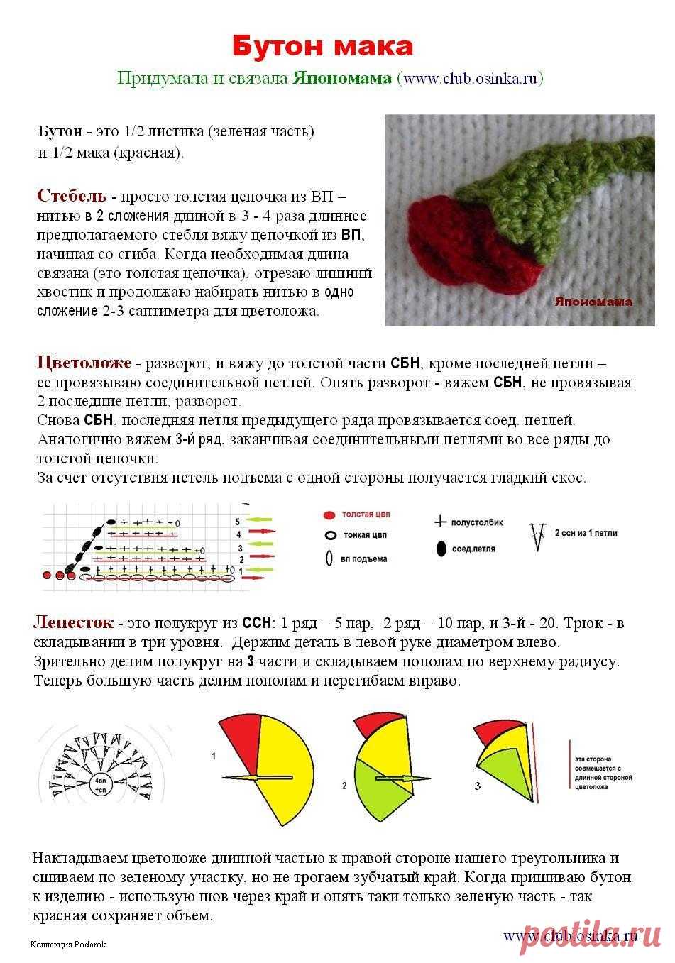 Мак крючком схема