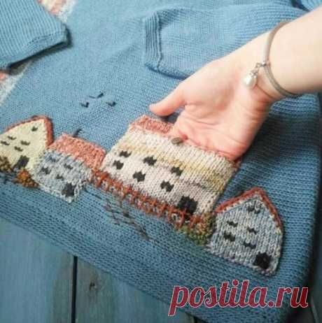 ​Домики на трикотаже