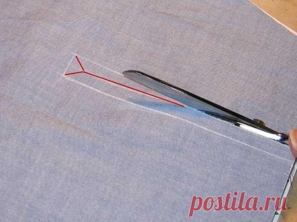 Очень простая обработка разреза рукава планкой