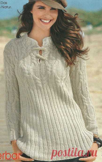 ​Свитер спицами