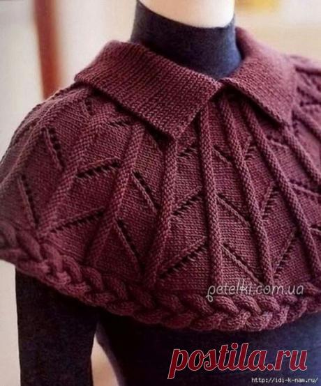 ​Оригинальная вязаная кокетка Оригинальная вязаная кокеткаМожно использовать вместо шарфа или как верхнюю часть свитера.