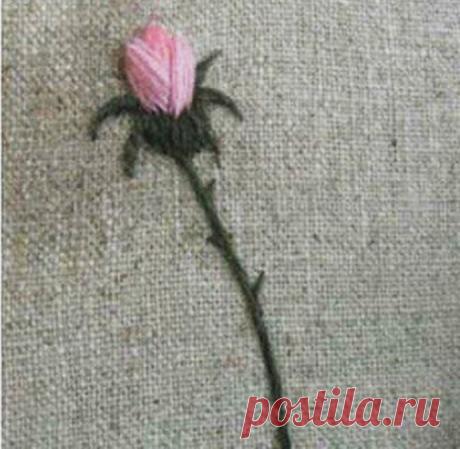 Вышиваем прекрасную розу