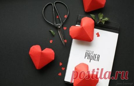 Объемное сердце из бумаги