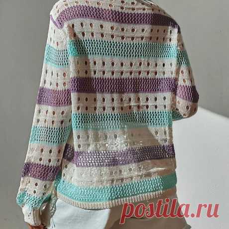 Ажурный джемпер спицами