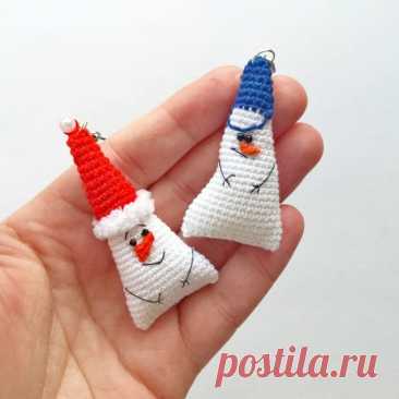 Брелки-снеговики Автор banifatova_toys