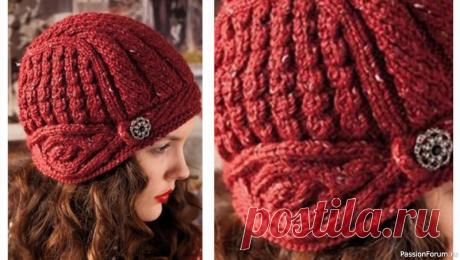 Стильная шапка спицами Vogue Knitting | Вязание спицами аксессуаров