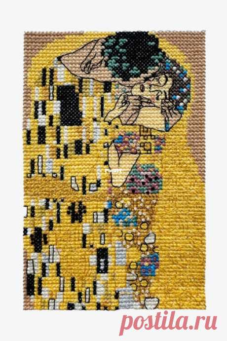 DMC- The Kiss - Mini Cross Stitch by Gustav Klimt  Edited by Jane Doe at 2025-9-9 15:53