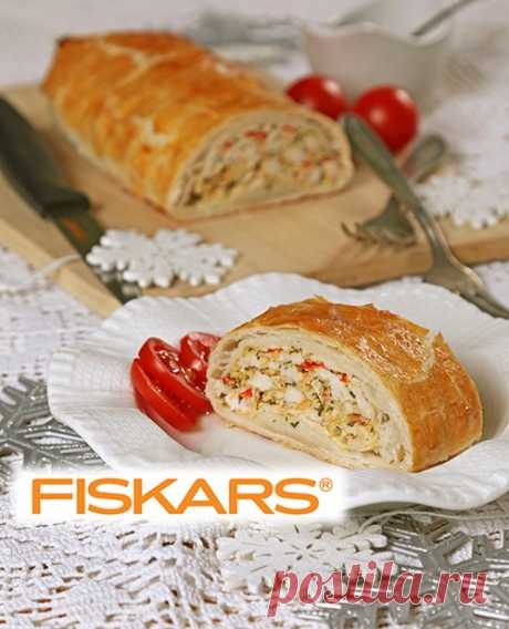 Штрудель с курицей и овощами – кулинарный рецепт