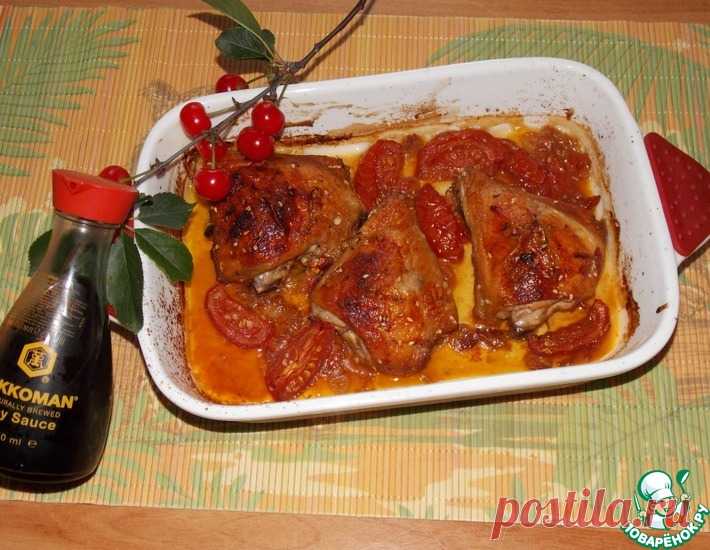 Курица, запеченная с помидорами и вишней – кулинарный рецепт