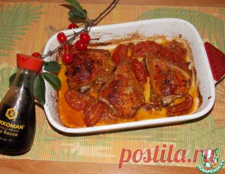 Курица, запеченная с помидорами и вишней – кулинарный рецепт