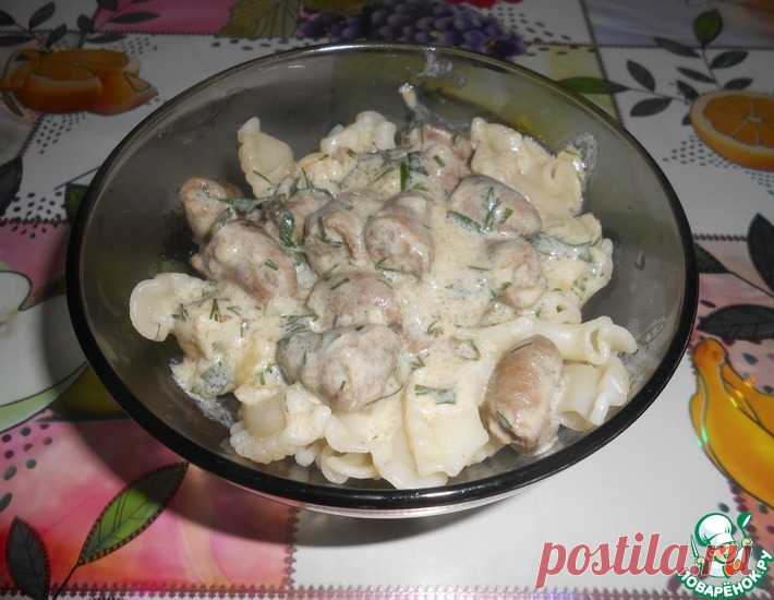 Куриные сердечки в сырном соусе – кулинарный рецепт
