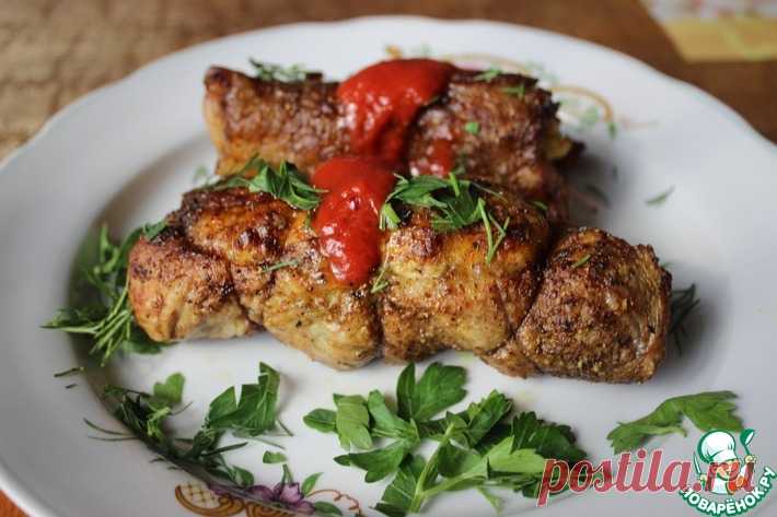 Жареные мясные рулетики с яичницей Кулинарный рецепт