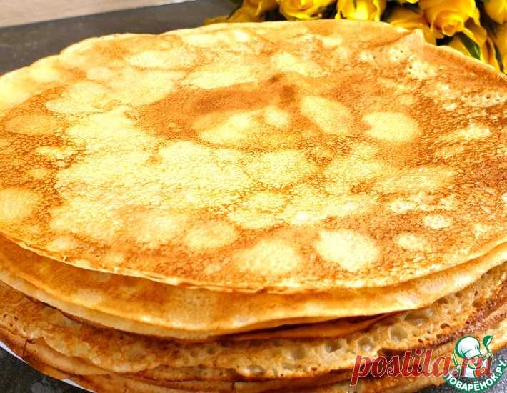 Тонкие блины на молоке и воде – кулинарный рецепт