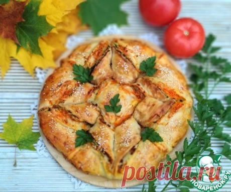 Пирог-пицца с тремя начинками – кулинарный рецепт