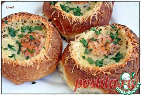 Вкусный завтрак "Пицца в булочке" – кулинарный рецепт