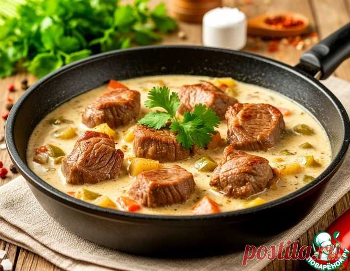 Свинина в сливочном соусе с овощами – кулинарный рецепт