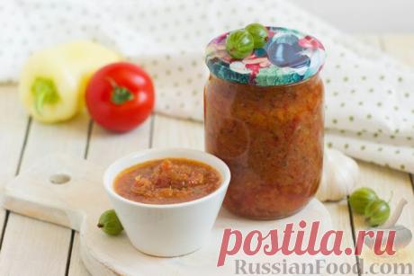 Соус из крыжовника с помидорами и сладким перцем (на зиму)