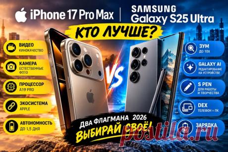 iPhone 17 Pro Max или Samsung Galaxy S25 Ultra: что лучше в 2026 году SlandoPro — деловой портал: компании, объявления, бизнес-услуги