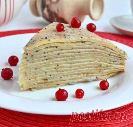 Блинный торт с маком