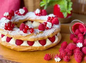 Заварное кольцо с творожным кремом – пошаговый рецепт