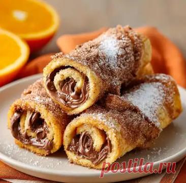 Готовим рулетики с шоколадной начинкой