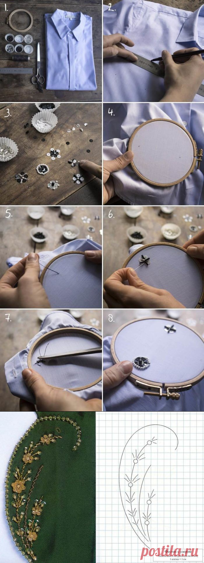 Вышивка на одежде бисером: схемы и фото идеи