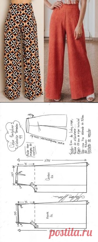 Calça pantalona clássica | DIY - molde, corte e costura - Marlene Mukai