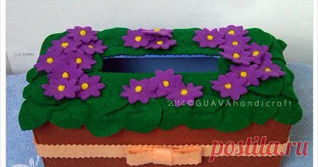 African Violet Tissue Box Kreasi Kotak tisu flanel motif bunga terbaru siap menghiasi rumah anda.