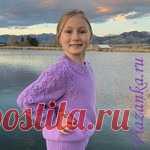 Свитер для девочки - Viazanka.ru Свитер для девочки 7-9 лет выполнен из пряжи 250 м/100 гр (50/50 шерсть/акрил) спицами 2,75 мм, украшен узорами из одиночных перемещений. Схема и описание.
