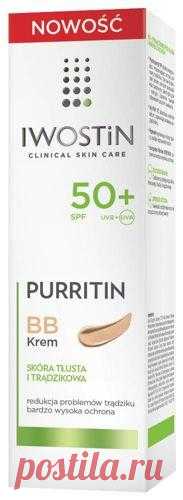 Iwostin Purritin BB Cream SPF50 + 30ml Iwostin Purritin BB Cream SPF50 + UK Formula specially created for oily and acne skin. Iwostin Purritin BB Cream SPF50 + provides a very high degree of sun protection