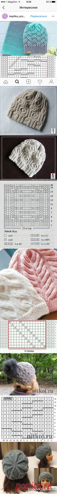 вязание | Knit hats, Crochet and Knit crochet