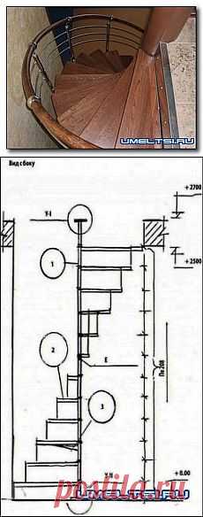 Конструкция винтовой лестницы на второй этаж » Самоделки своими руками - сделай сам
