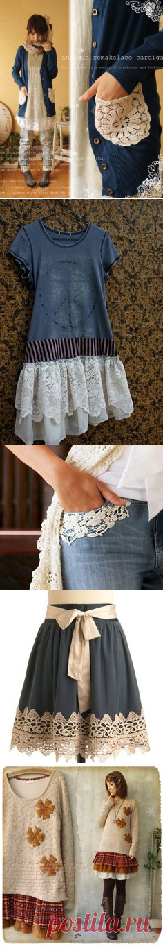 add doilies to a pocketless cardigan - | Doilies