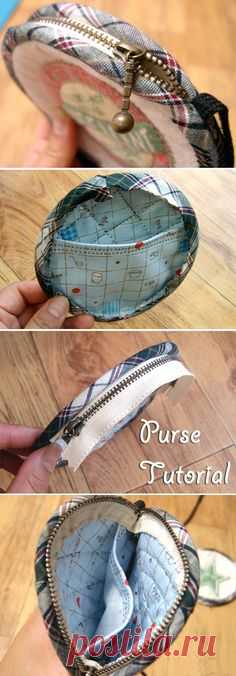 Coin Purse Pattern Zipper. DIY tutorial in pictures…