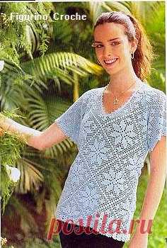 Ажурная блуза в филейной технике
