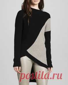 Colorblock Asymmetric Sweater at CUSP. I must have the leggings too.