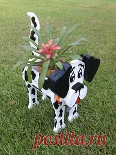 Wooden Animal Planter  Dalmatian от CutsNCrafts на Etsy