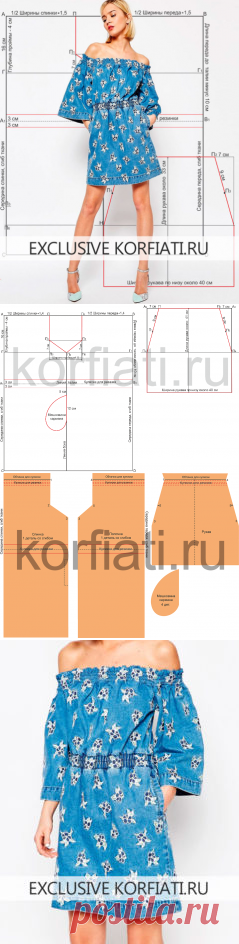 Выкройка джинсового платья от Анастасии Корфиати