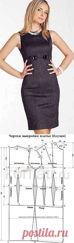 Выкройка-основа женского платья от ШКОЛЫ ШИТЬЯ Анастасии Корфиати