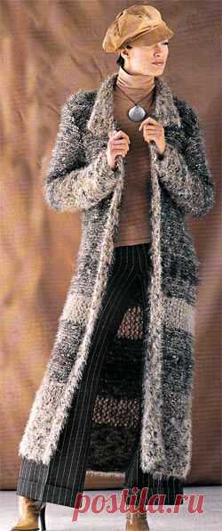 Эффектное вязаное пальто — Рукоделие