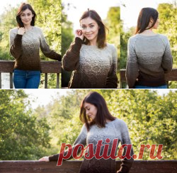 Пуловер с градиентом Allotrope - Вяжи.ру