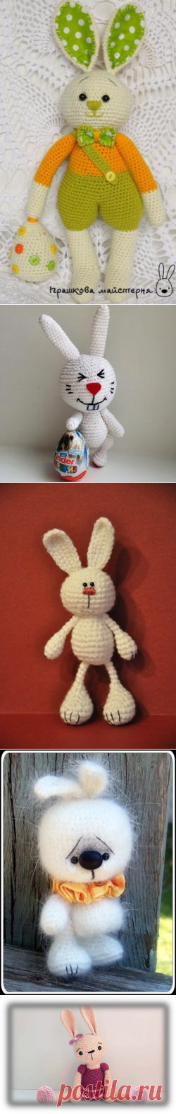 Вяжем пасхальных кроликов, чтобы быть счастливыми весь год! Подборка зайчиков/кроликов с описанием (в комментариях к каждому фото). 🐰
