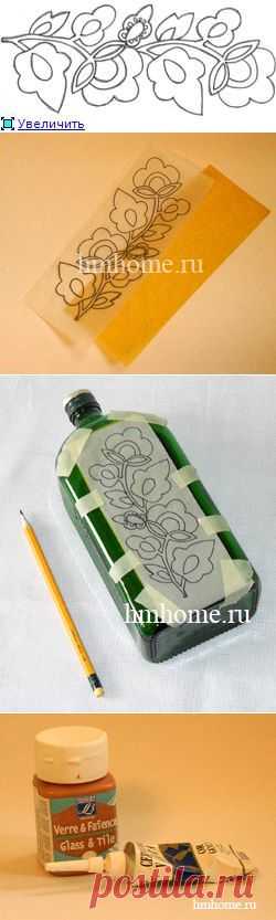 Роспись бутылки запекаемыми витражными красками. Мастер-класс