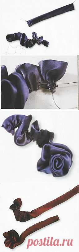 » Как сделать розу из лент (ткани) своими руками — 4 способа » Дарина Никонова. Украшения из бисера