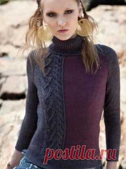 Вязание крючком и спицами - Пуловер-водолазка с рукавами реглан
