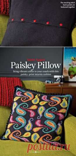 Вязание подушки Paisley Pillow